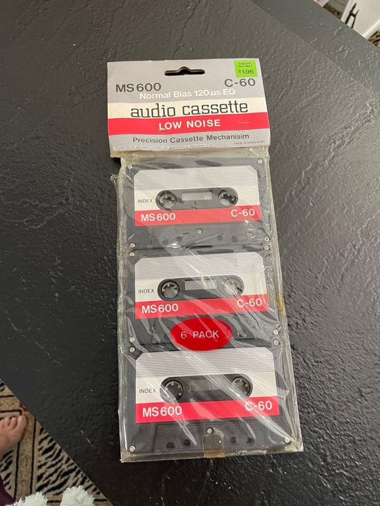 MS-600 Other - Vintage MS600 C-60 Audio Cassette 3-Pack - Black/White/Red